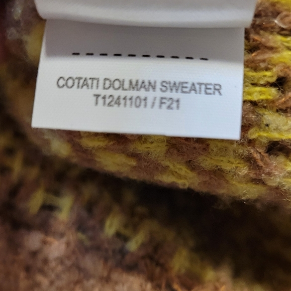 Toad & CO - Cotati Dolman Sweater Wool Cappuccino Boucle Sunshine Print Size XS - Picture 12 of 13